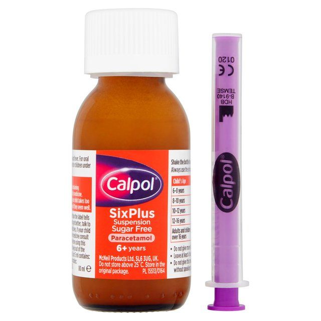 Calpol SixPlus Sugar Free Oral Suspension Strawberry 6+ Years   80ml