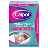 Calpol Vapour Plug  &amp;amp; Nightlight  + 3 Refill Pads Lavender &amp;amp; Chamomile