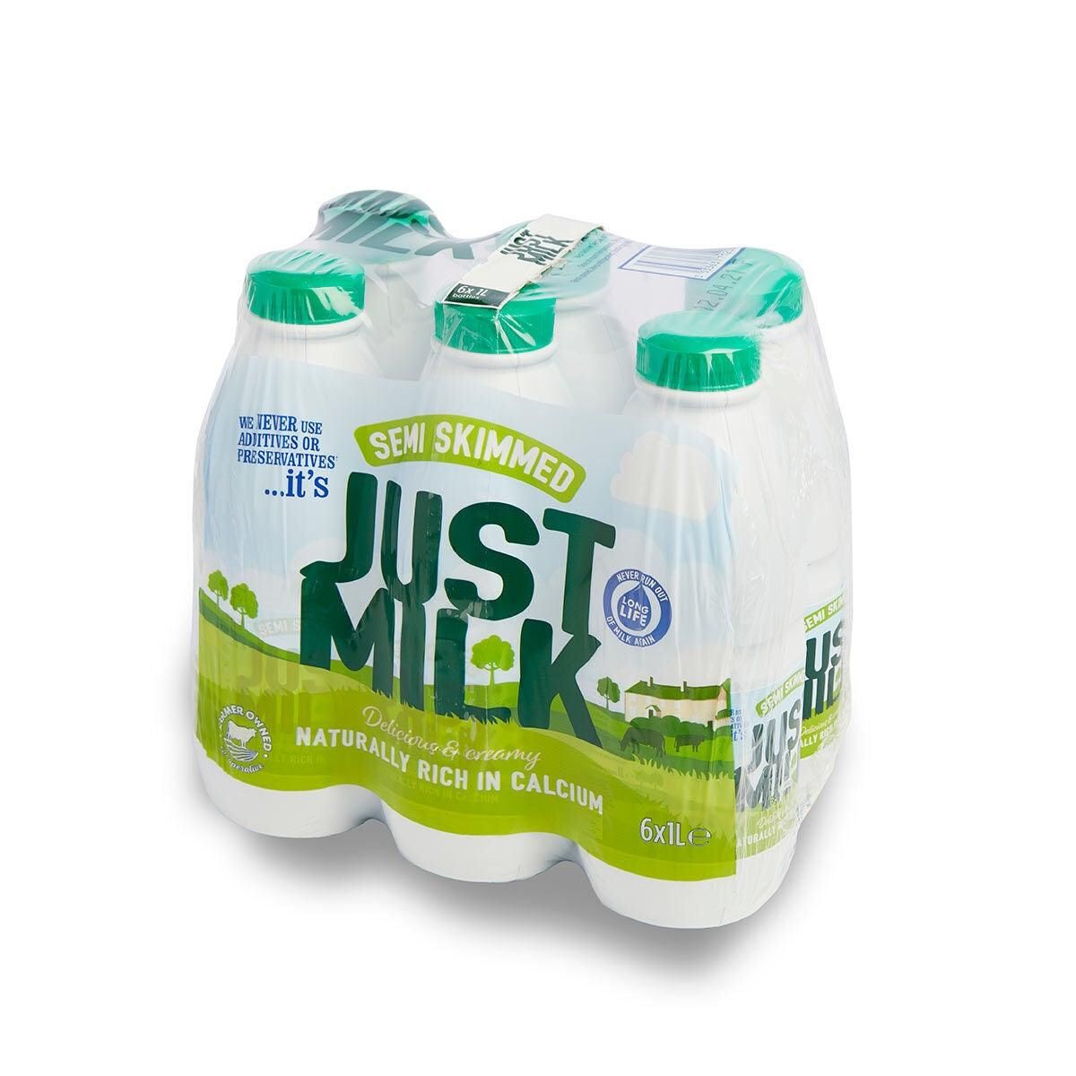 Candia Just Milk UHT Semi-Skimmed Milk, 6 x 1L Default Title