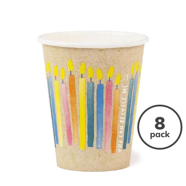 Candles Recyclable Paper Party Cups   8 per pack