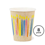 Candles Recyclable Paper Party Cups   8 per pack