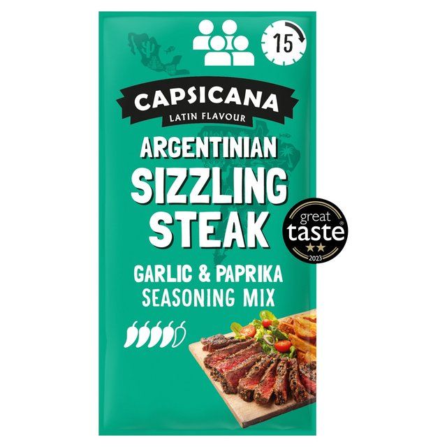 Capsicana Argentinian Garlic &amp;amp; Paprika Fajita Seasoning Mix Medium/Hot   28g