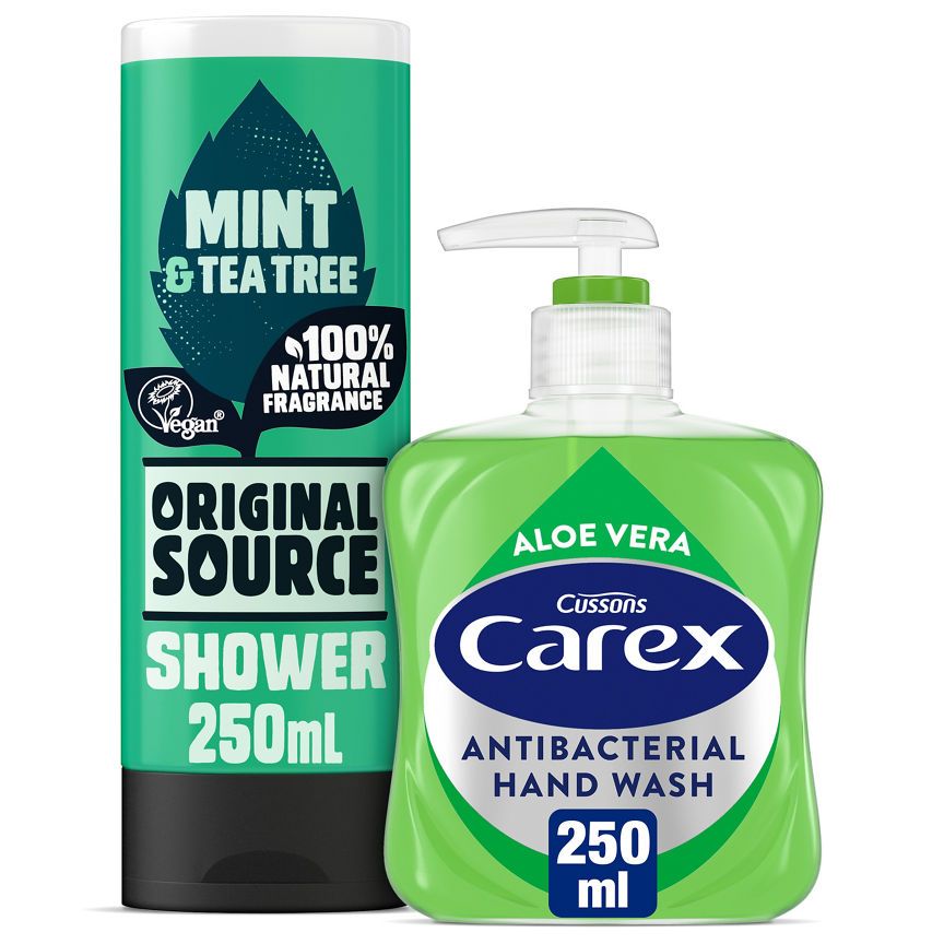 Carex Antibacterial Hand Wash &amp;amp; Original Source Shower Gel Bundle