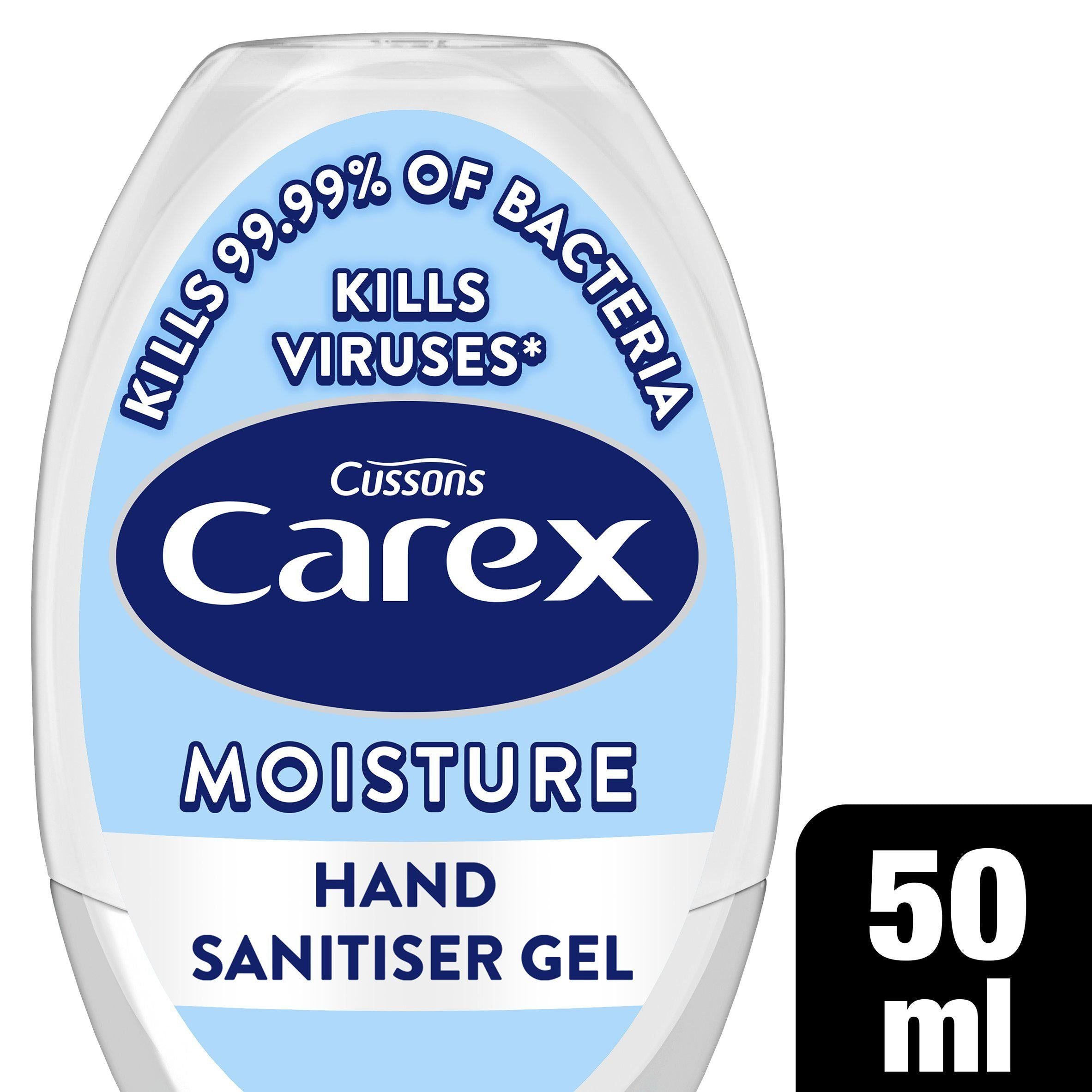 Carex Moisture Antibacterial Hand Sanitiser Gel Quick Dry 50ml