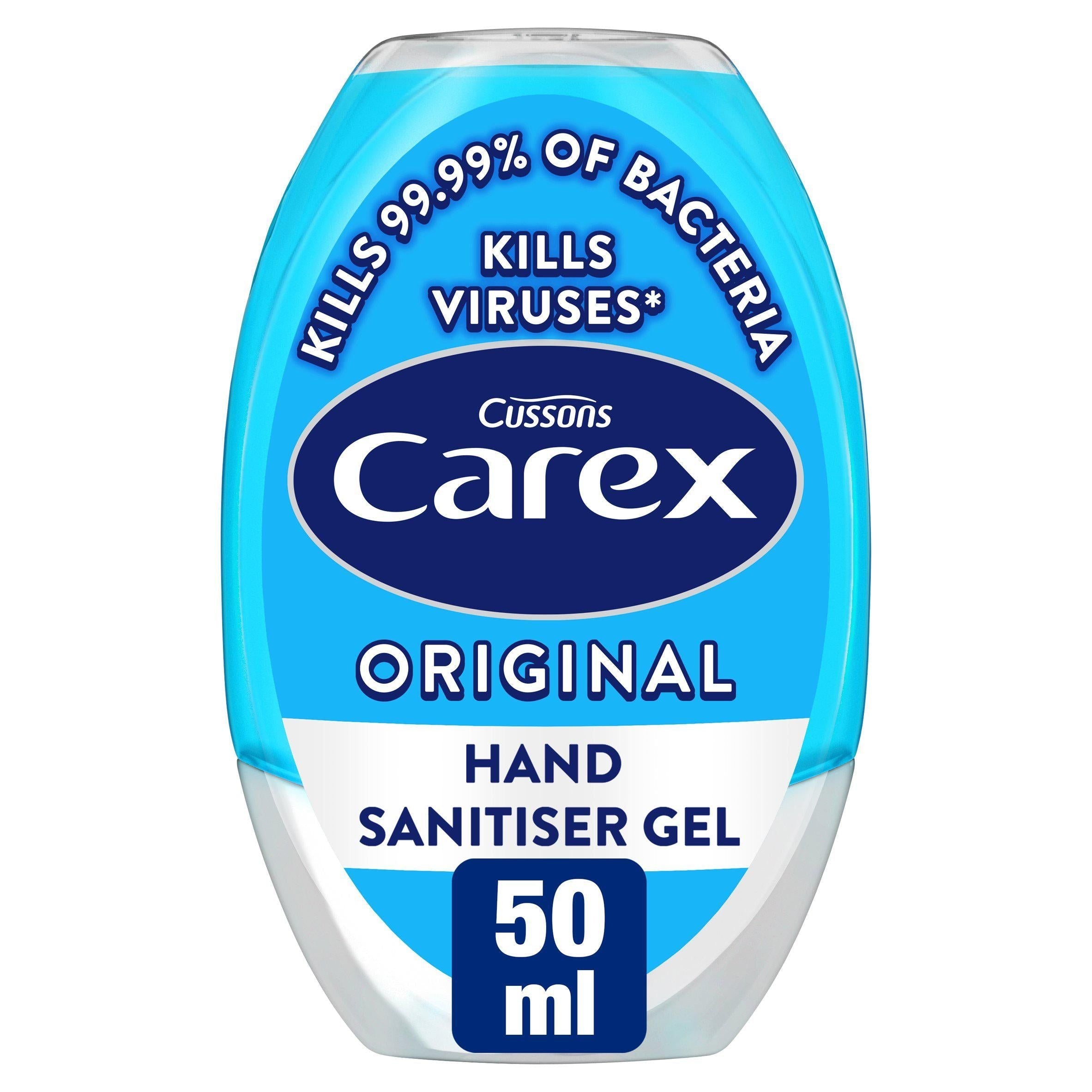 Carex Original Antibacterial Hand Sanitiser Gel Quick Dry 50ml