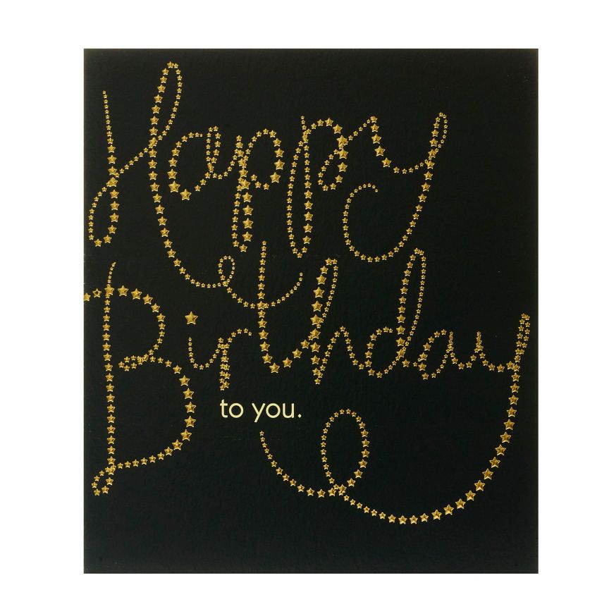 Carlton Gold Lettering Birthday Card