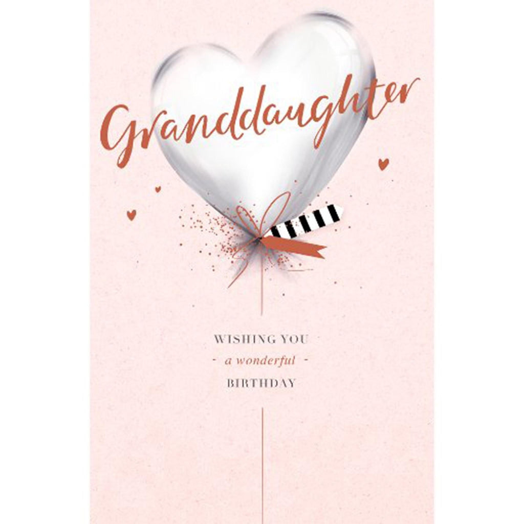 Carlton Happy Birthday Granddaughter Card Heart Balloon Greeting Card