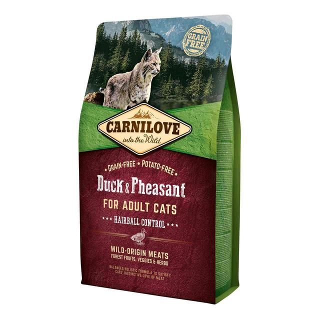 Carnilove Grain Free Adult Duck & Pheasant Hairball Control Dry Cat Food   2kg