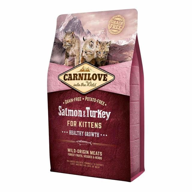 Carnilove Grain Free Kitten Salmon & Turkey Healthy Growth Dry Cat Food   2kg