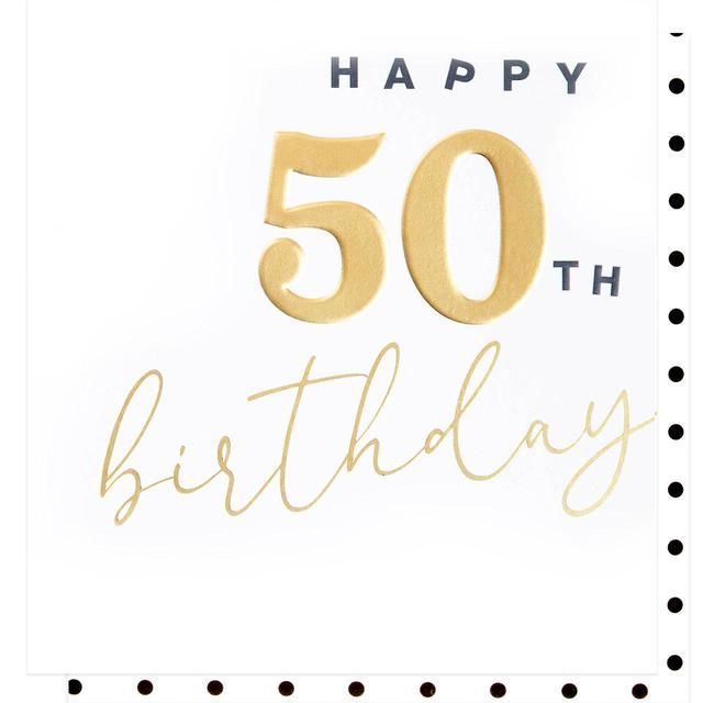 Caroline Gardner Gold 50th Birthday Card