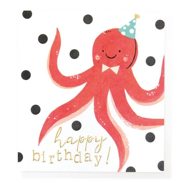 Caroline Gardner Octopus Birthday Card