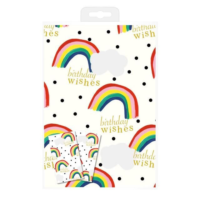 Caroline Gardner Rainbow Gift Wrap Sheets &amp;amp; Tags   2 per pack