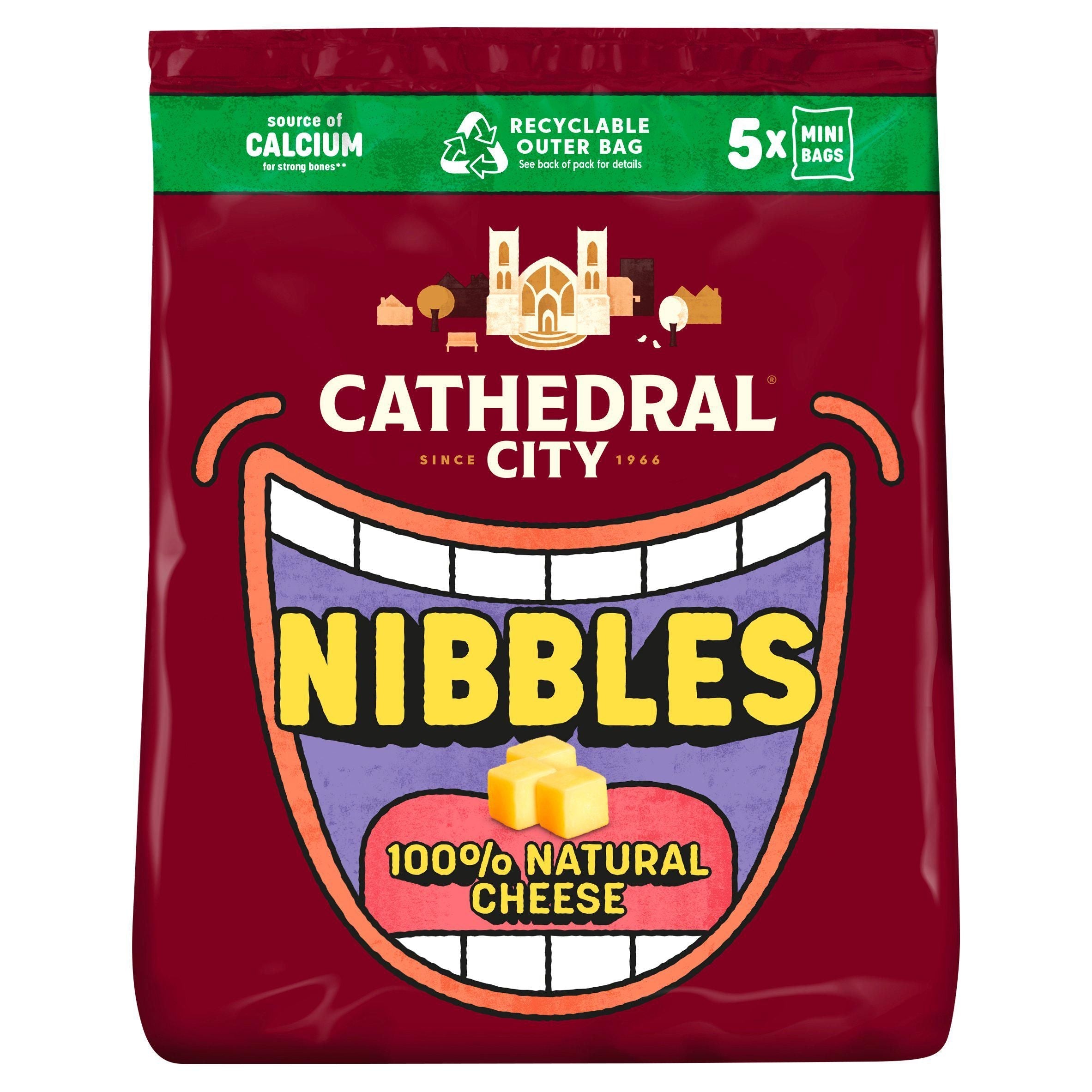 Cathedral City Kids Snack Nibbles Mild Lighter Cheese 5x16g