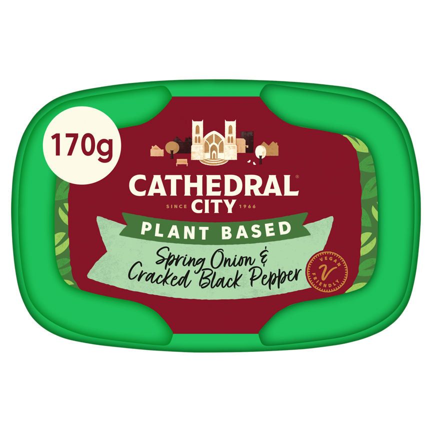 Cathedral City Spring Onion &amp;amp; Cracked Black Pepper Plant Based Alternative to Soft Cheese 170g