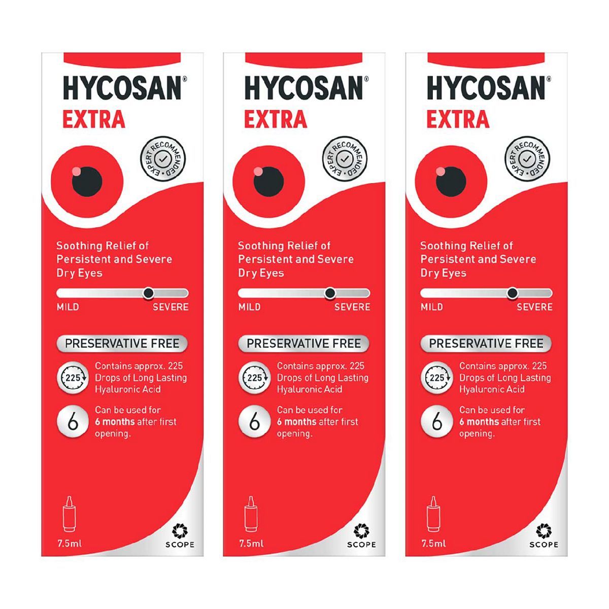 Hycosan Extra Preservative Free Drops - 3 x 7.5ml