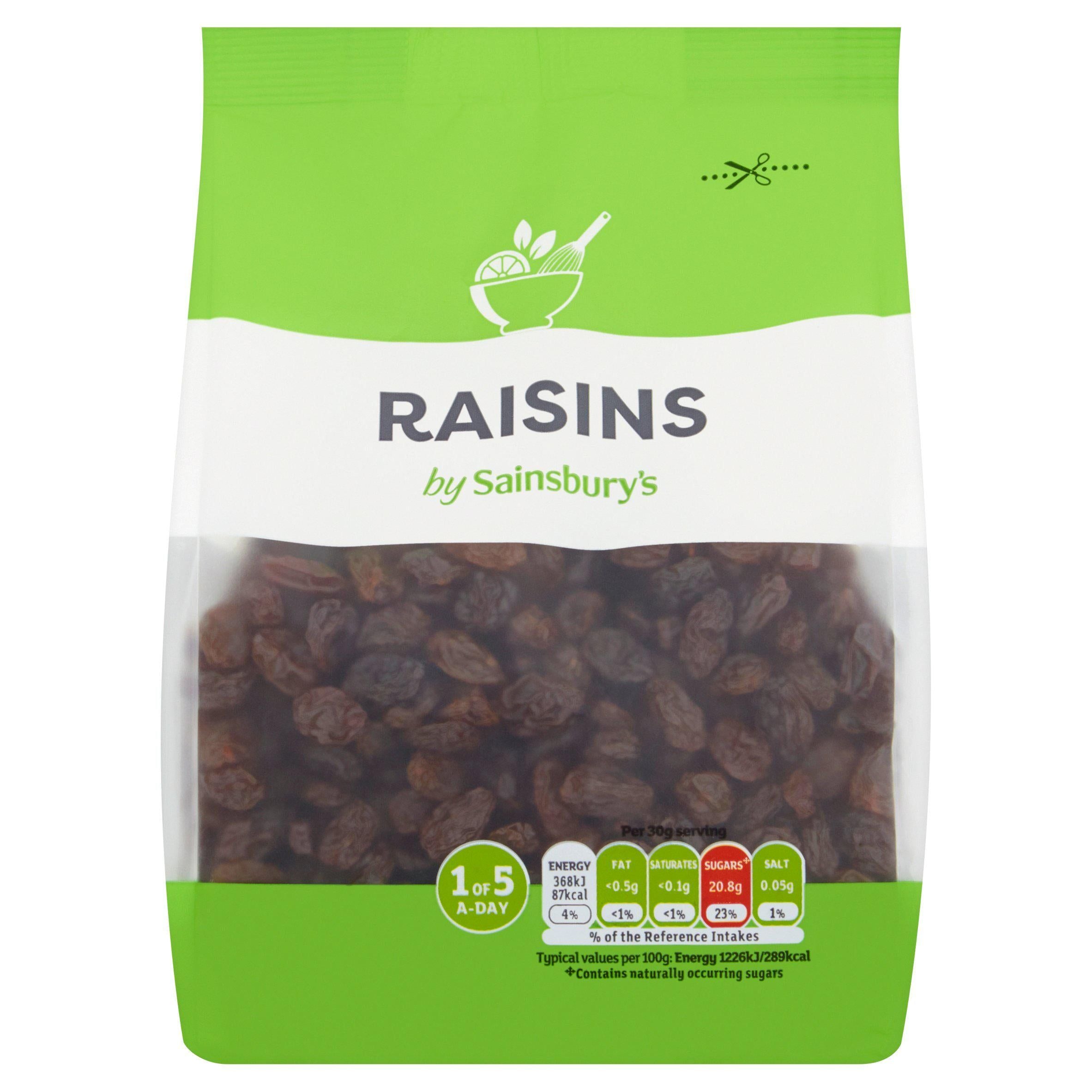 Sainsbury's Raisins, Seedless 500g Baking Essentials Sainsburys   