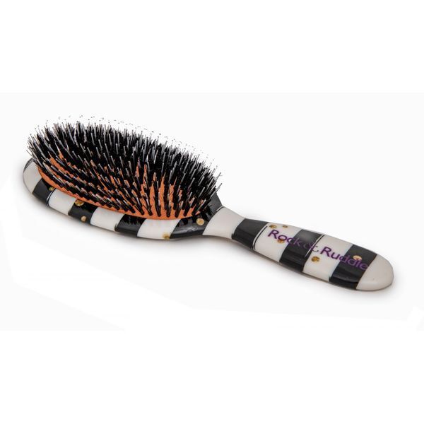 Rock & Ruddle BW Stripes Small Baby Bristle Hairbrush