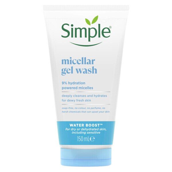 Simple Water Boost Micellar Facial Gel Facial Wash Cleanser GOODS Superdrug   