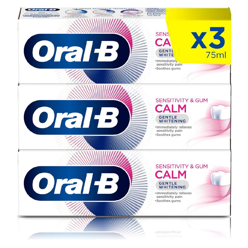 Oral-B Sensitivity & Gum Calm 3 Month Toothpaste Bundle - Gentle White