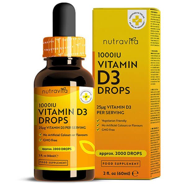 Nutravita Vitamin D3 Drops 25µg 1000iu per drop - 2000 Drops