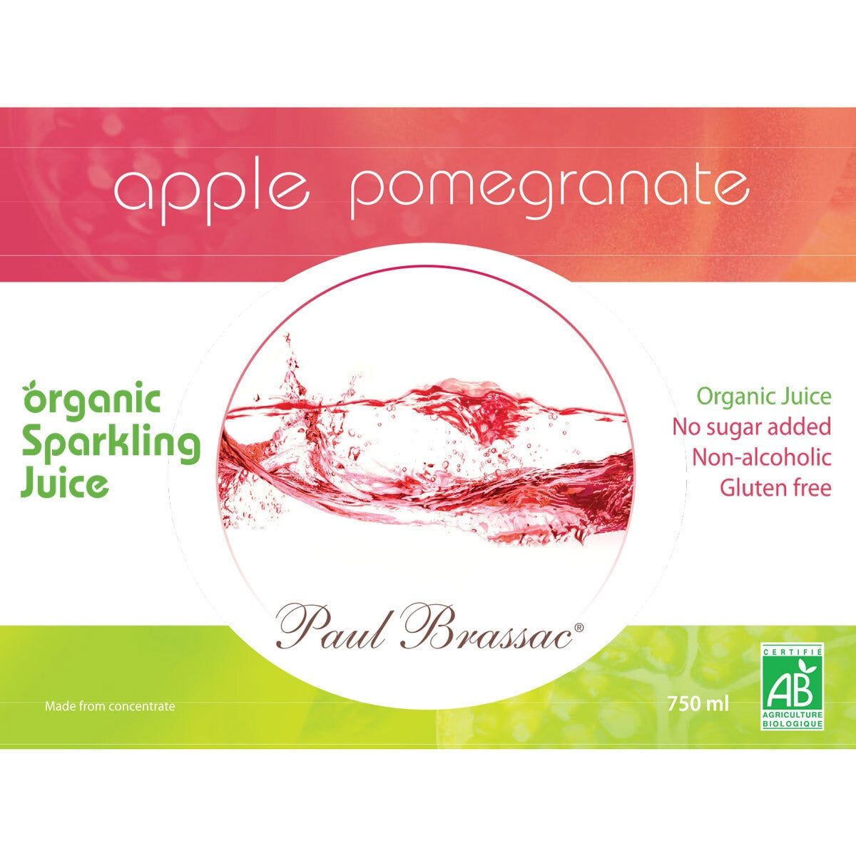 Paul Brassac Organic Sparkling Fruit Juice, 3 x 750ml GOODS Costco UK