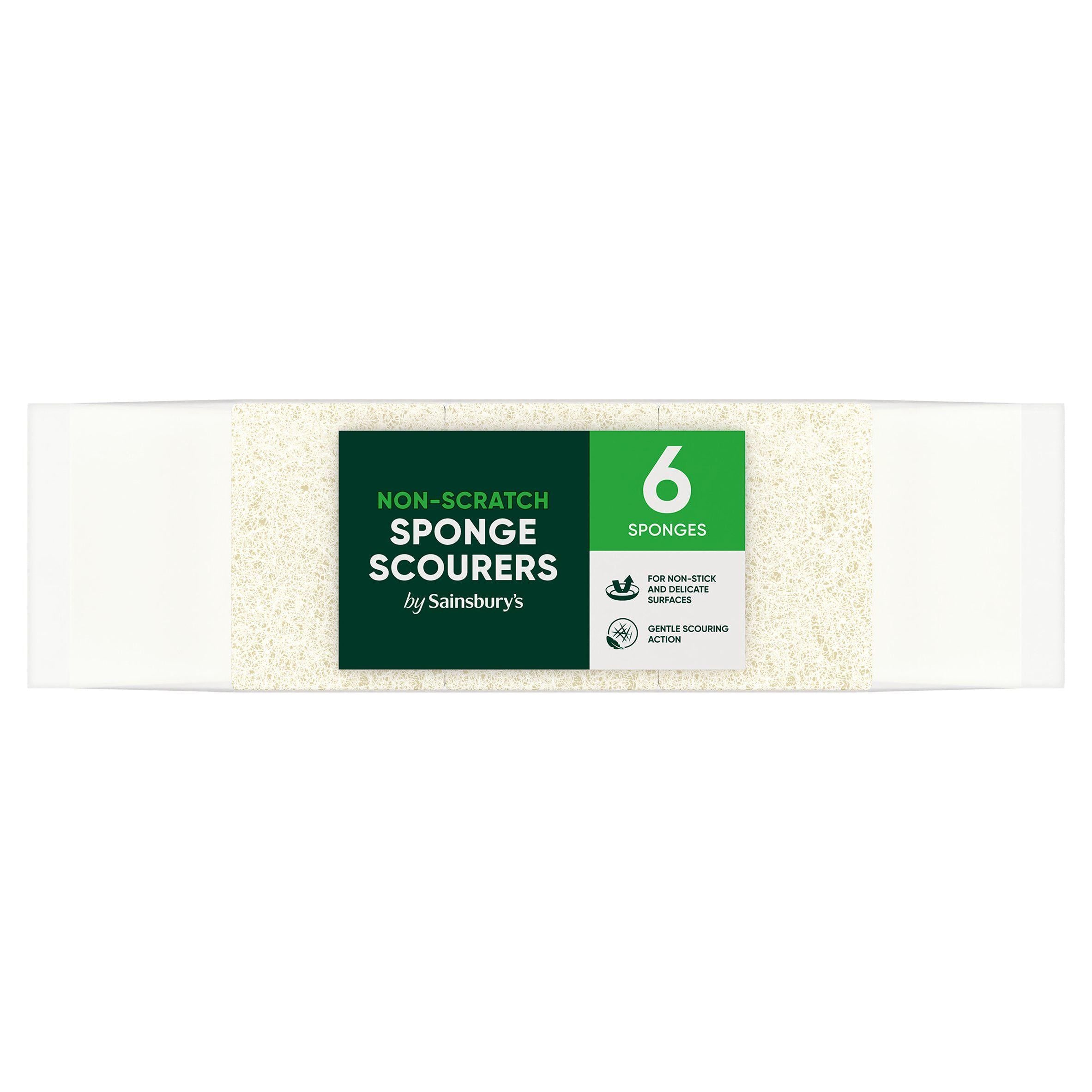 Sainsbury's Non Scratch Sponge Scourers x6 essentials Sainsburys   