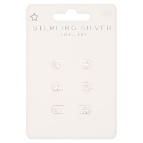 Superdrug Premium Sterling Silver Stud Trio