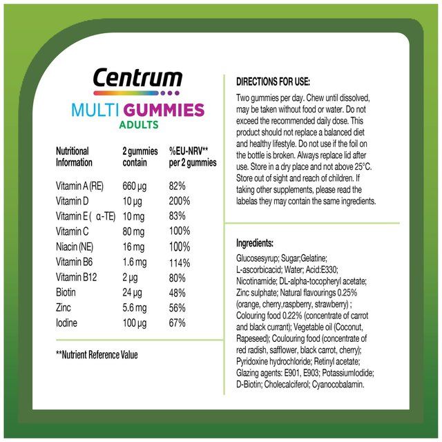 Centrum Multigummies Multivitamin with Vitamin C Chewable Gummies   60 per pack