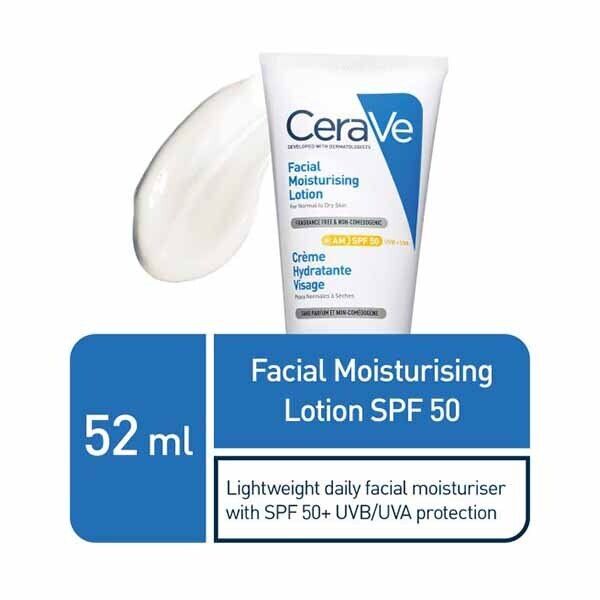 Cerave AM Facial Moisturiser SPF50 Normal to Dry Skin 52ml