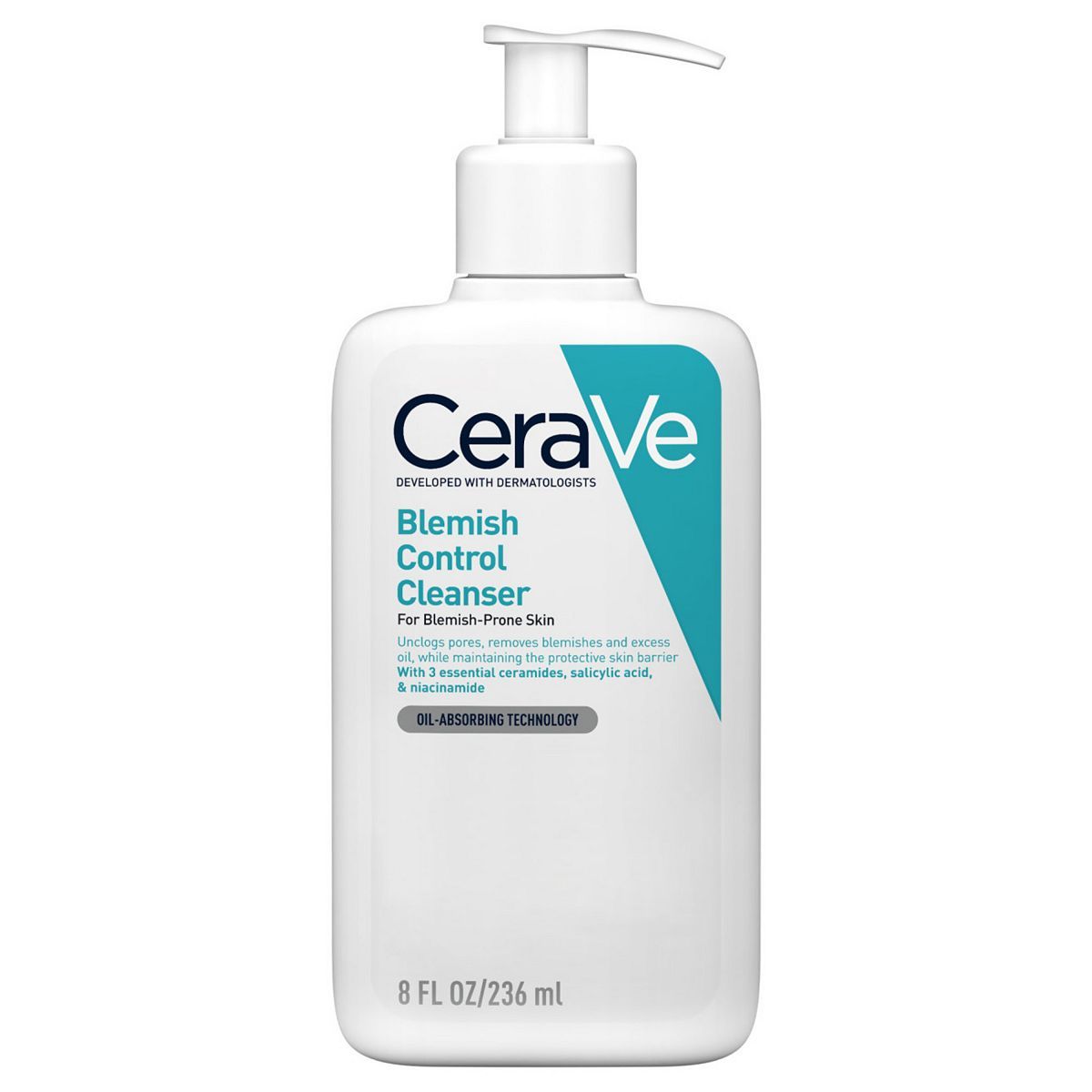 CeraVe Blemish Control Face Cleanser with 2% Salicylic Acid &amp;amp; Niacinamide for Blemish-Prone Skin 236ml