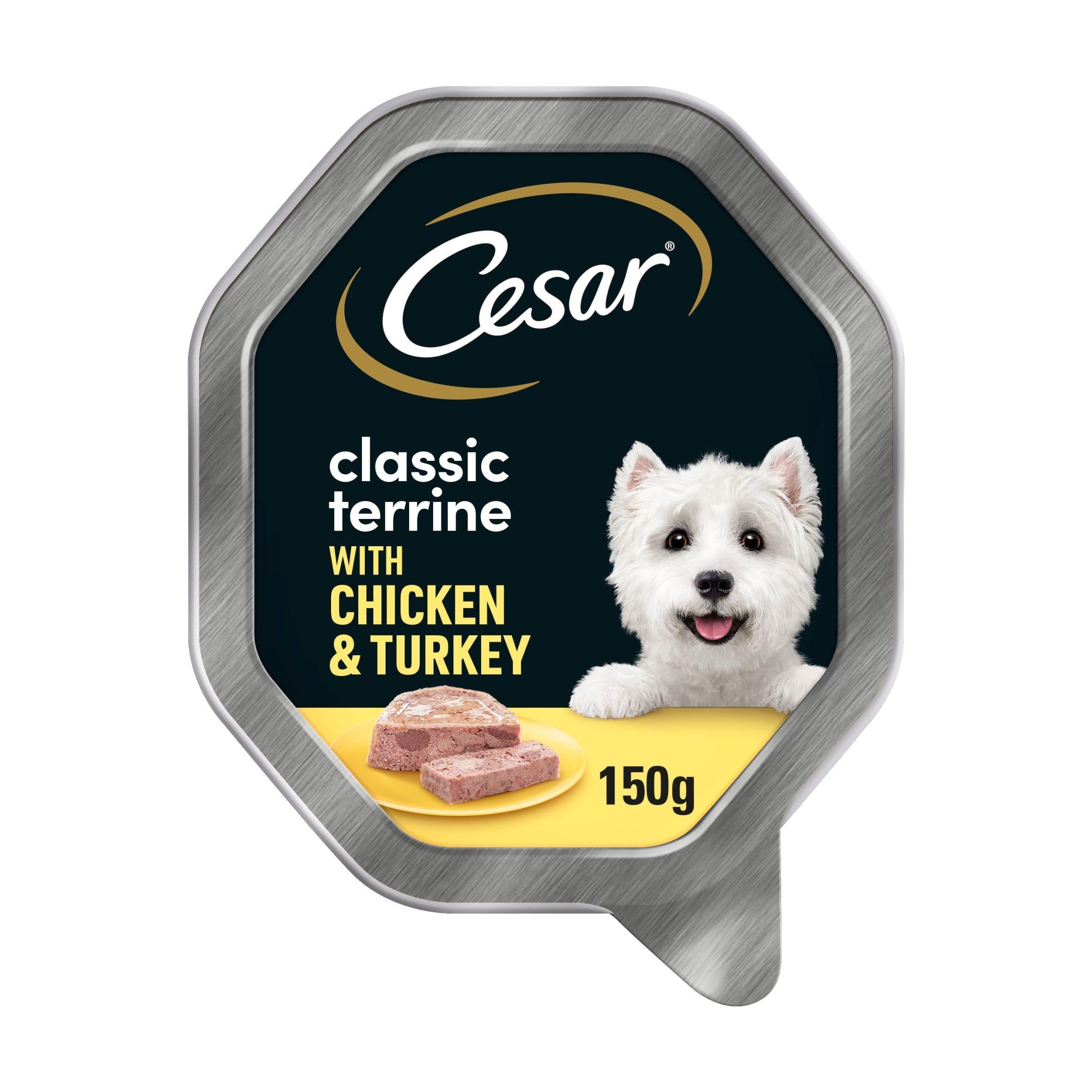 Cesar Classic Terrine Dog Food Tray Chicken &amp;amp; Turkey in Loaf 150g