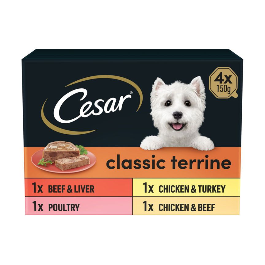 Cesar Classics Terrine Dog Food Trays Mixed in Loaf