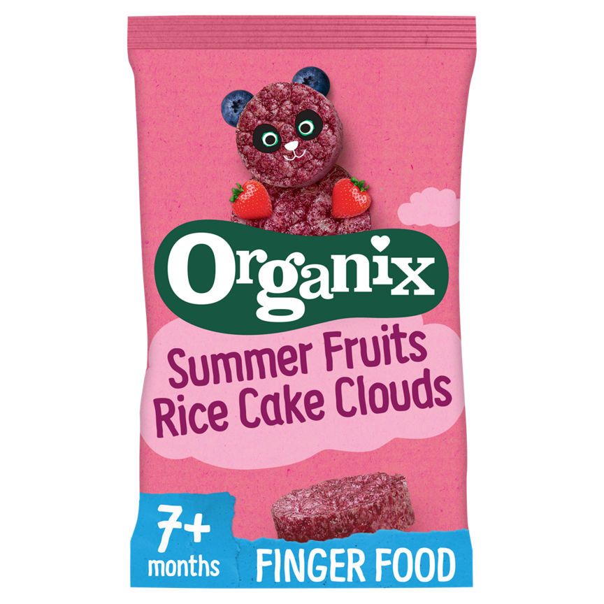 Organix Summer Fruits Rice Cake Clouds Baby Rice Cakes Finger Food Snack