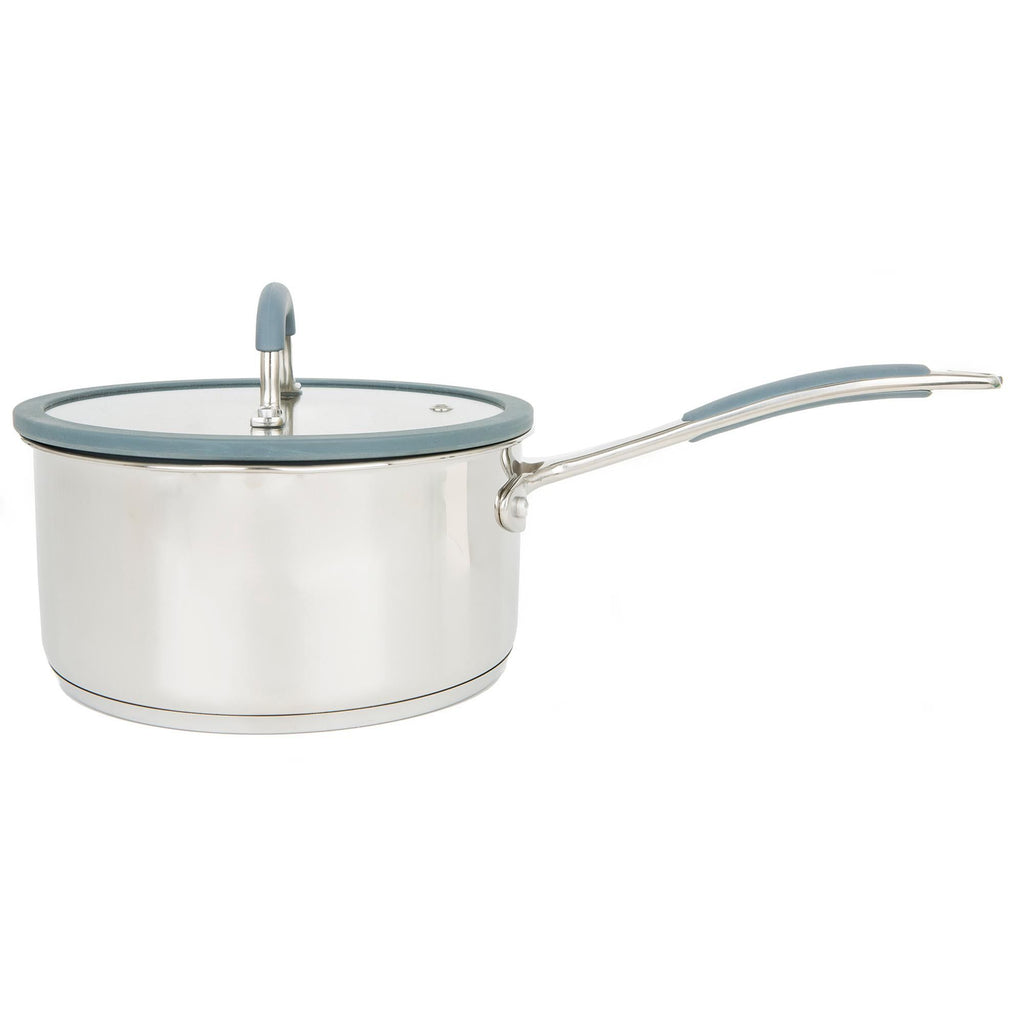 Sainsbury's Home Stainless Steel Saucepan With Silicone Rim 20cm