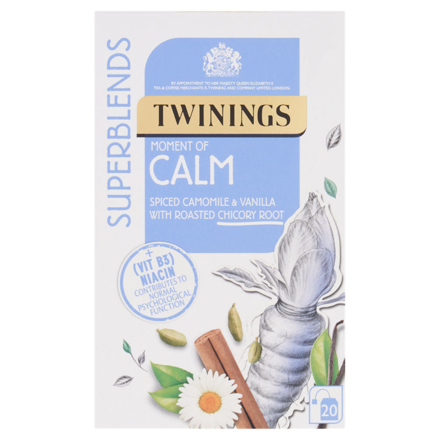 Twinings Superblends Moment of Calm Spiced Camomile & Vanilla 20 Tea Bags 30g GOODS ASDA   