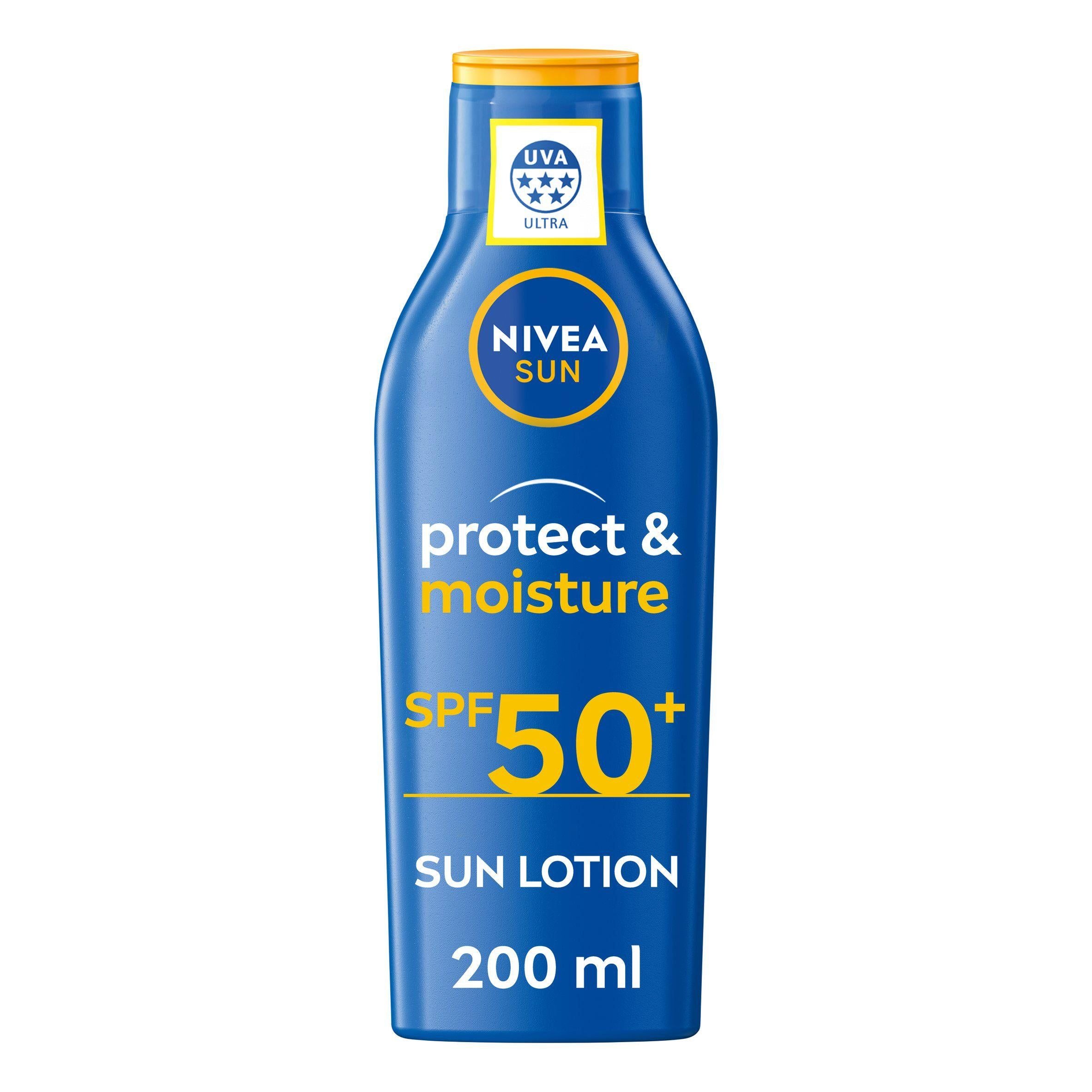 Nivea Sun Protect & Moisture Sun Cream Lotion SPF50+ 200ml Sun cream Sainsburys   