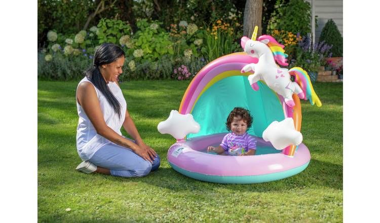 Chad Valley 3.9ft Unicorn Baby Paddling Pool - 28L