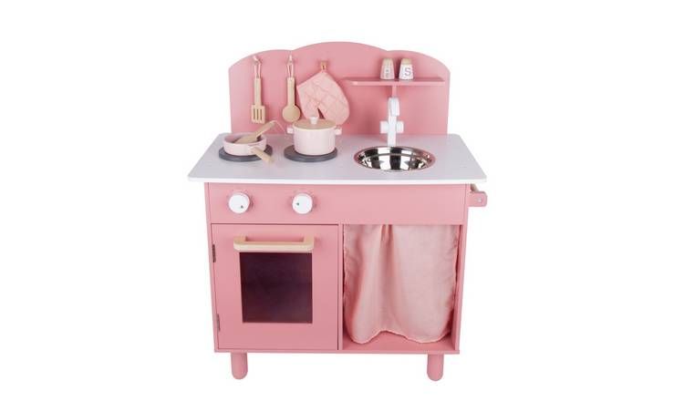 Chad Valley Country Wooden Toy Kitchen - Pink