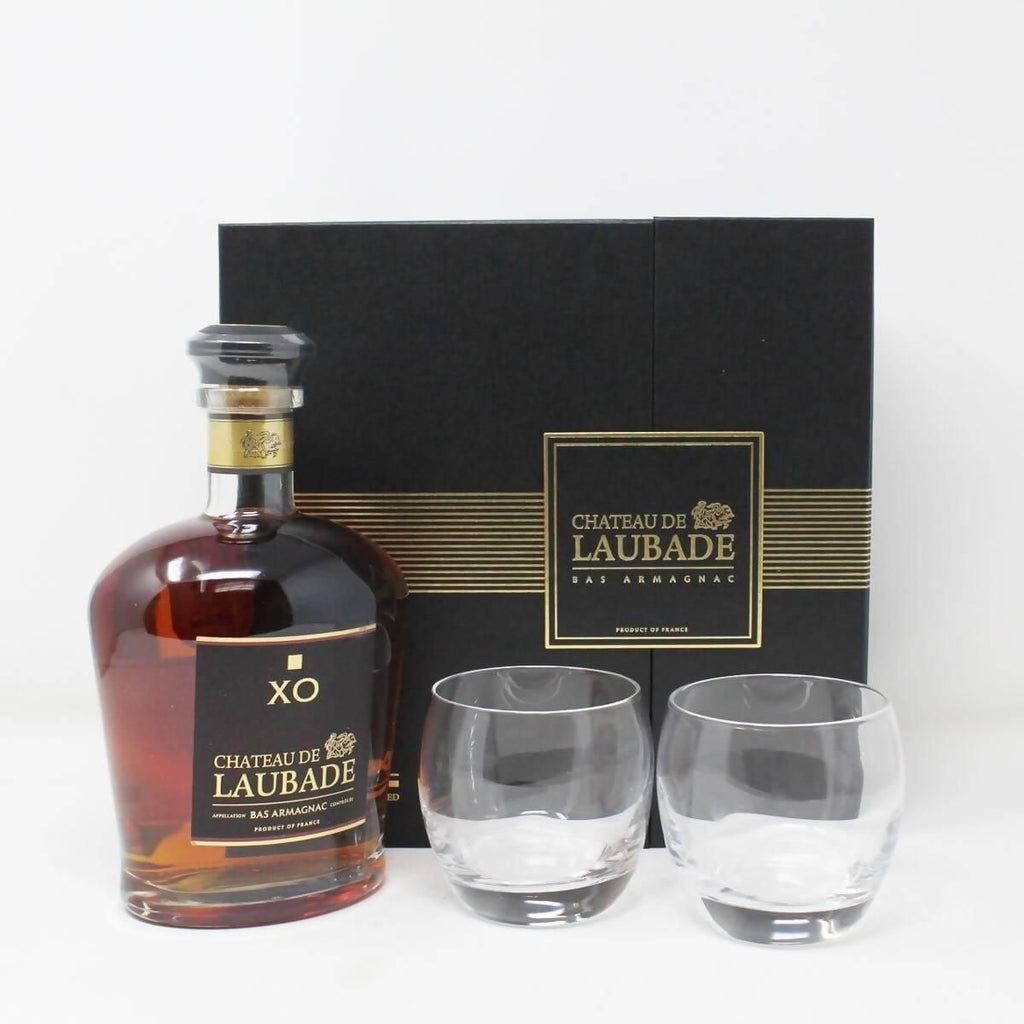 Chateau De Laubade XO Armagnac Coffret Gift Set, 70cl with 2 Glasses