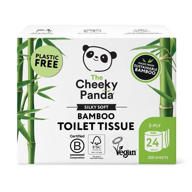 Cheeky Panda Natural Bamboo Toilet Tissue   24 per pack