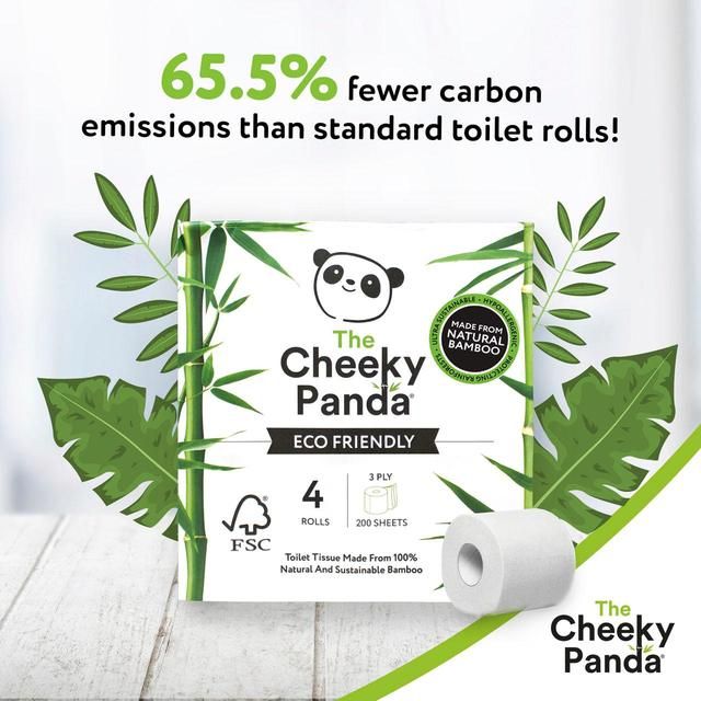 Cheeky Panda Natural Bamboo Toilet Tissue    4 per pack