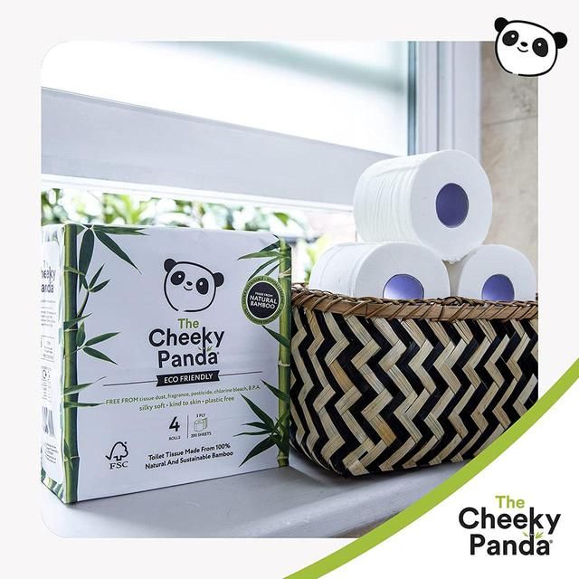 Cheeky Panda Natural Bamboo Toilet Tissue    4 per pack