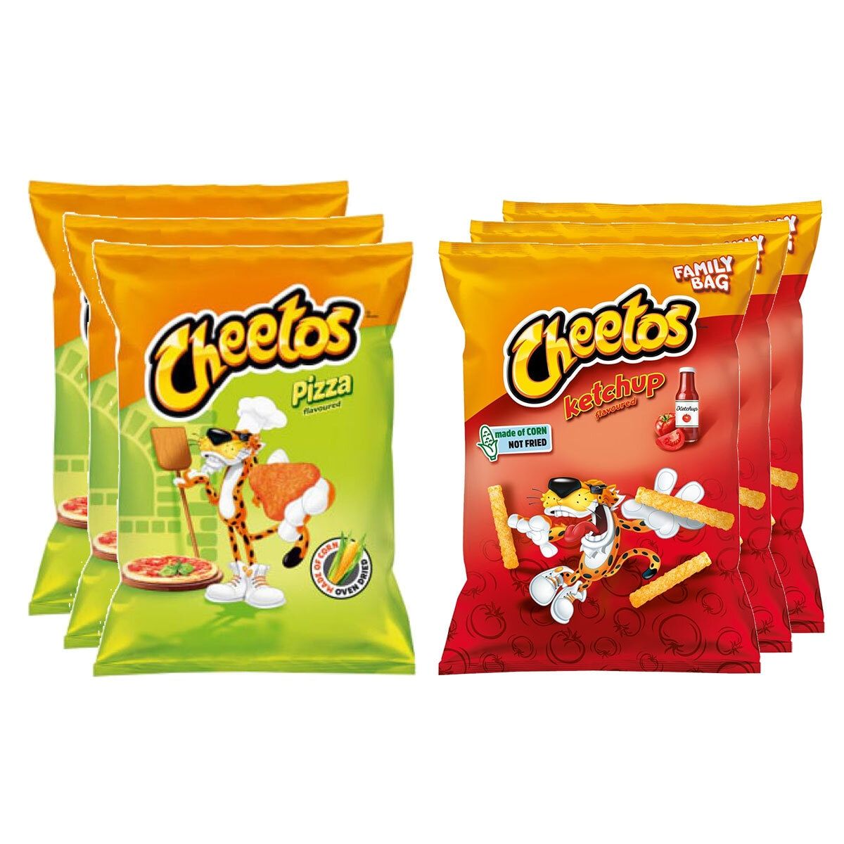 Cheetos Crisps XXL Ketchup 3 x 165g &amp;amp; Pizza 3 x 160g