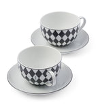 Chequerboard Teacup and Saucer (Set of 2)