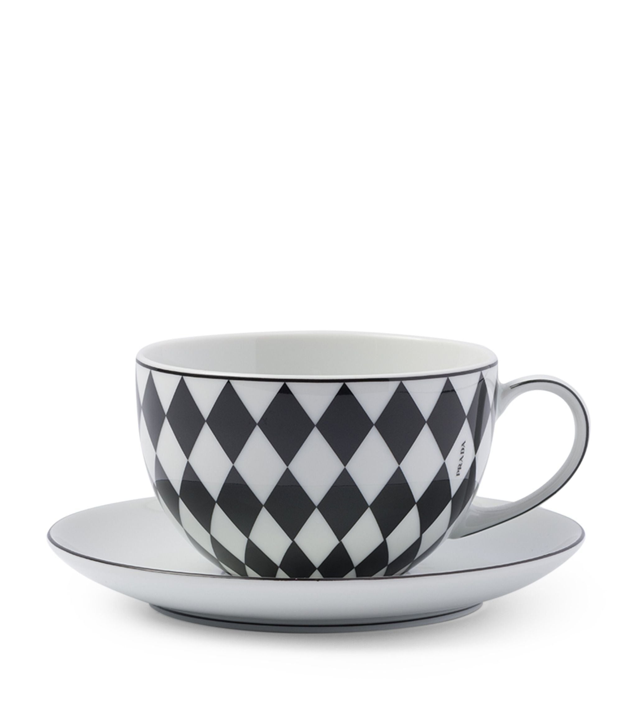 Chequerboard Teacup and Saucer (Set of 2)