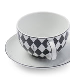 Chequerboard Teacup and Saucer (Set of 2)