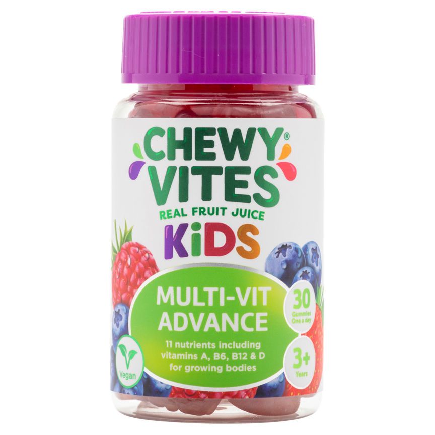 Chewy Vites Real Fruit Juice Kids Multi-Vit Advance 3+ Years 30 Gummies One A Day