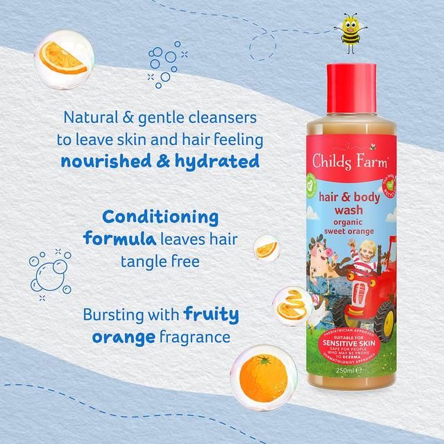 Childs Farm Kids Organic Sweet Orange Hair &amp;amp; Body Wash    250ml