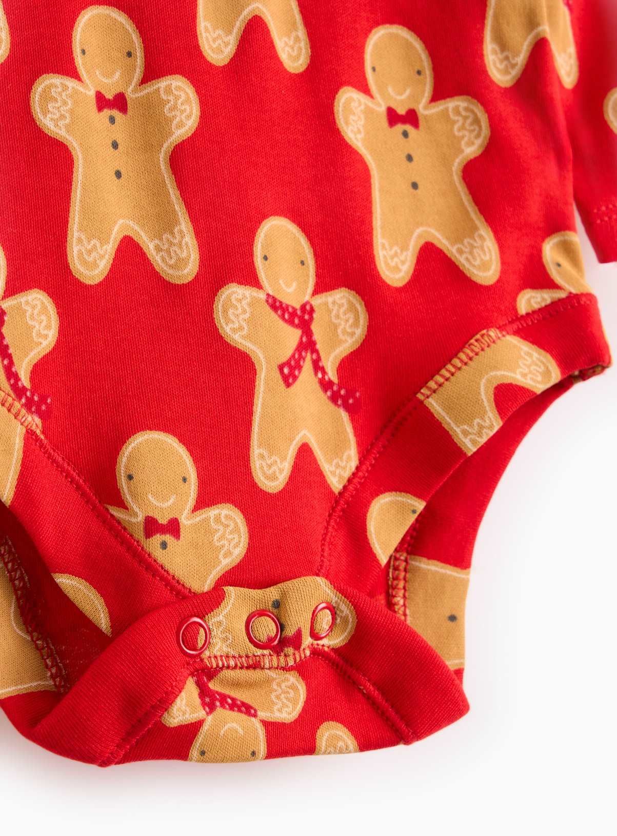 Christmas Gingerbread Print Bodysuit 3-6 months