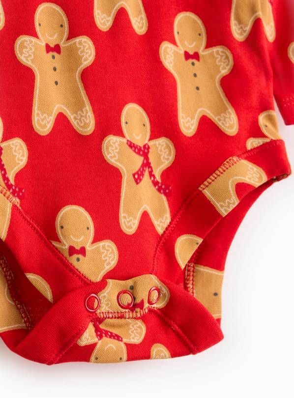 Christmas Gingerbread Print Bodysuit Up to 3 mths